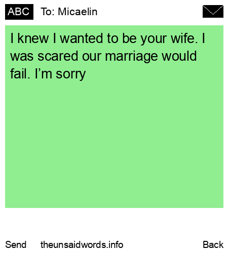 unsent message to Micaelin