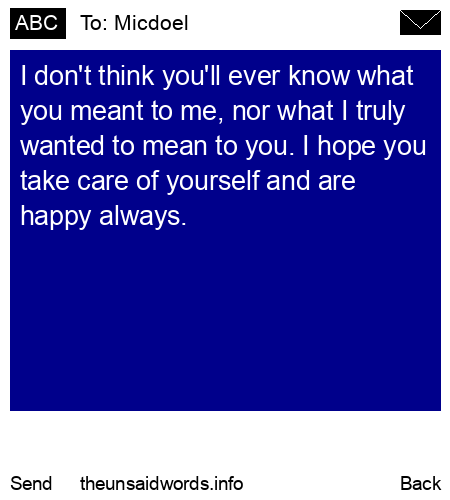 unsent message to Micdoel