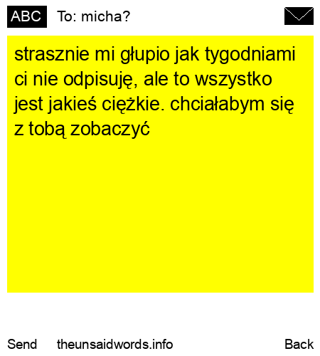 unsent message to micha?