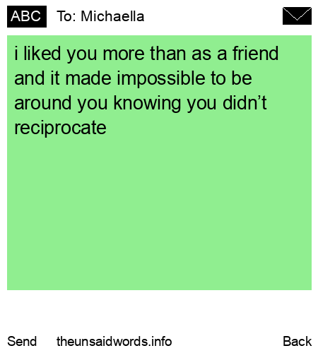 unsent message to Michaella