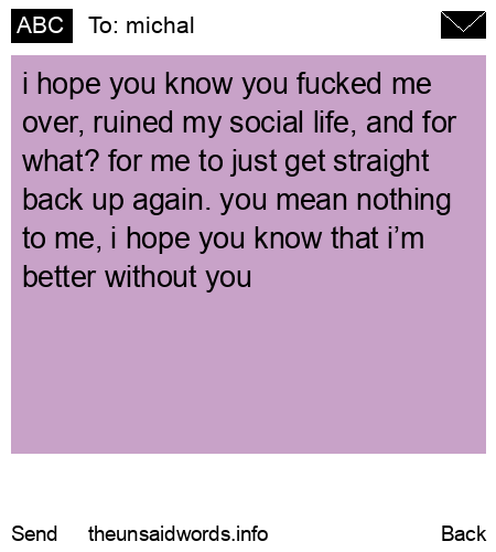 unsent message to michal