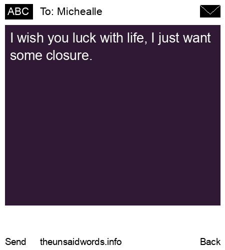 unsent message to Michealle