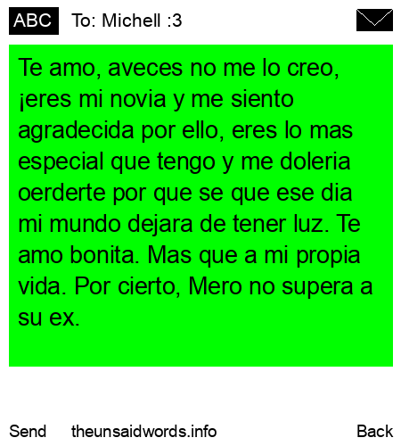 unsent message to Michell :3
