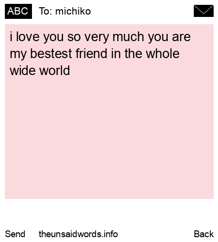 unsent message to michiko