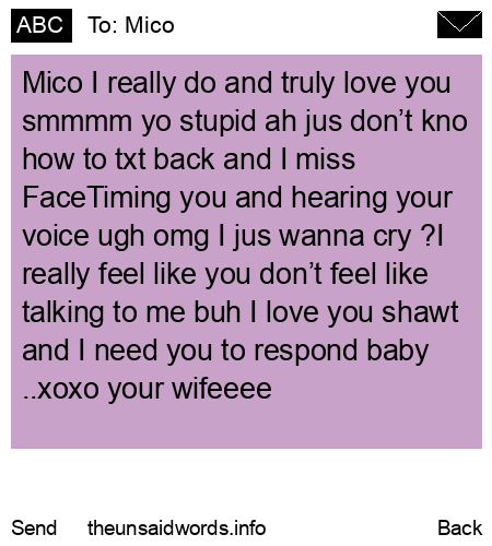 unsent message to Mico