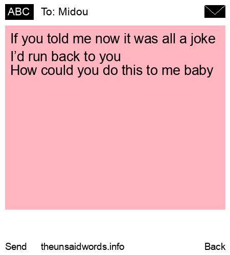 unsent message to Midou