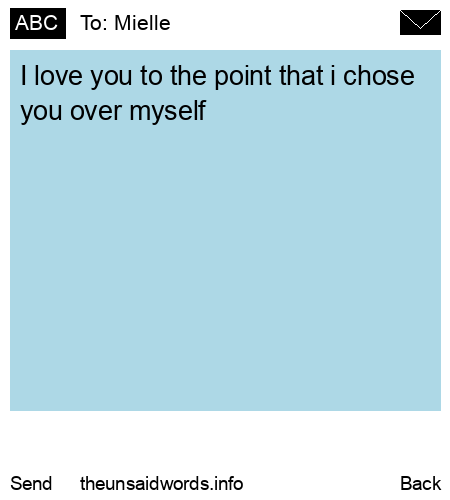 unsent message to Mielle