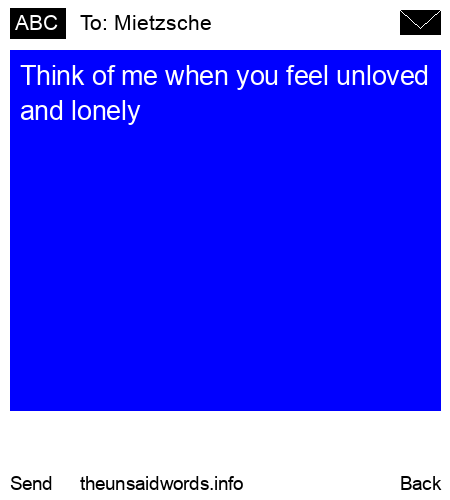unsent message to Mietzsche