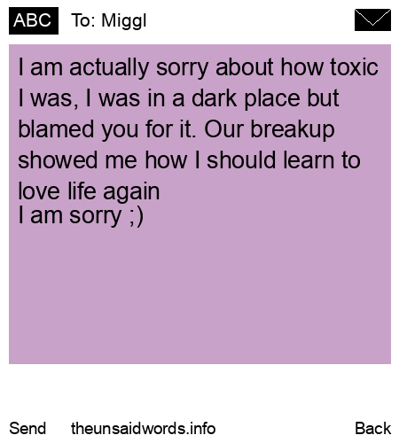 unsent message to Miggl