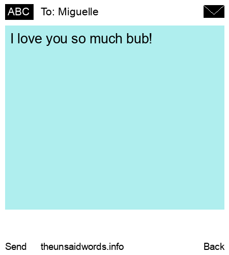 unsent message to Miguelle