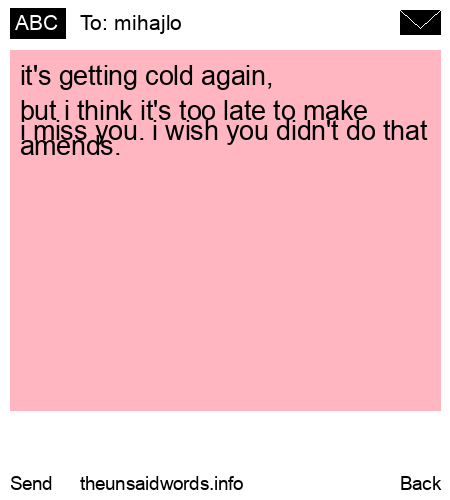 unsent message to mihajlo