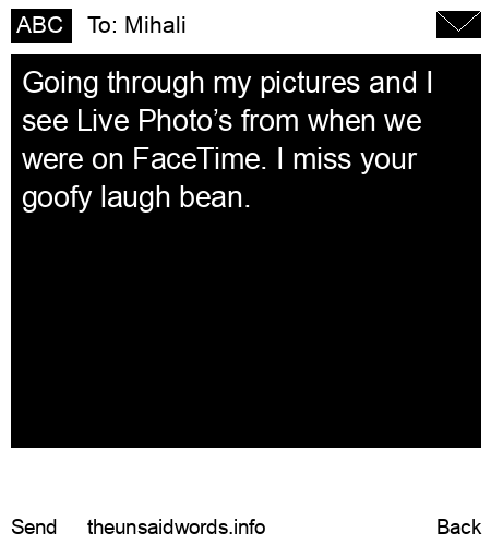 unsent message to Mihali