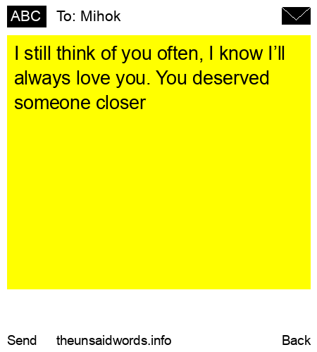 unsent message to Mihok