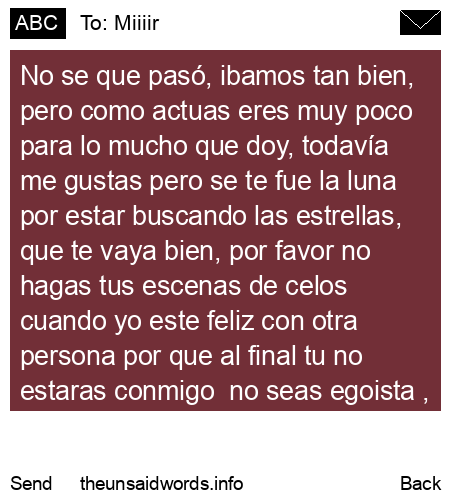 unsent message to Miiiir