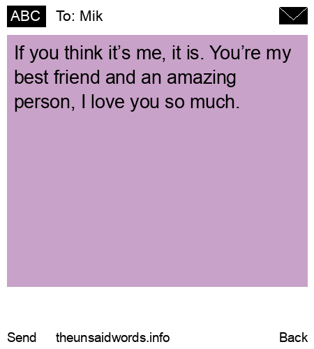 unsent message to Mik 