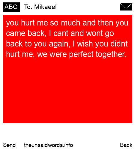 unsent message to Mikaeel