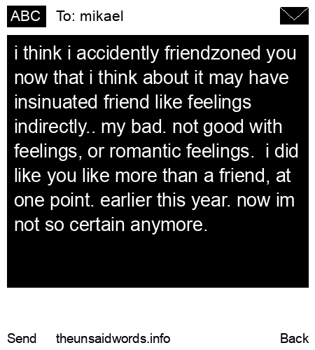 unsent message to mikael