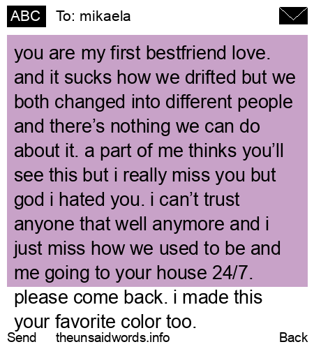unsent message to mikaela