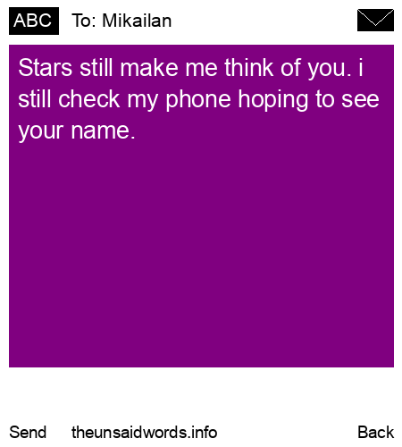 unsent message to Mikailan