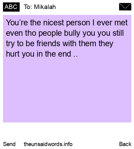 unsent message to Mikalah