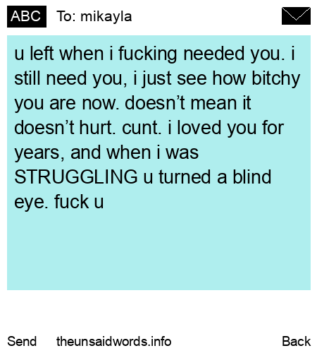 unsent message to mikayla