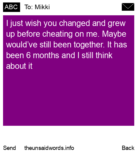unsent message to Mikki