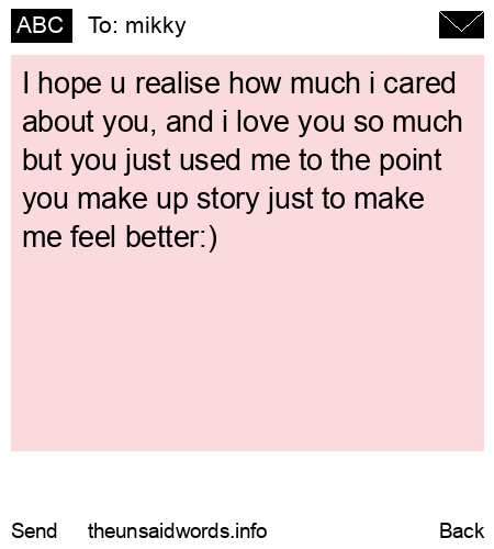 unsent message to mikky