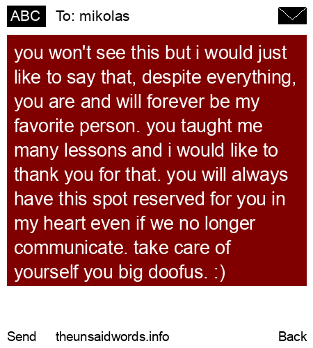 unsent message to mikolas