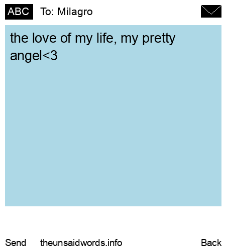 unsent message to Milagro