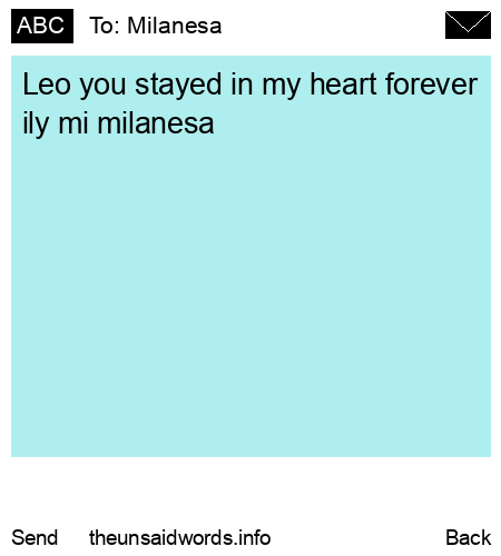 unsent message to Milanesa