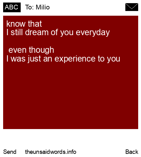 unsent message to Milio