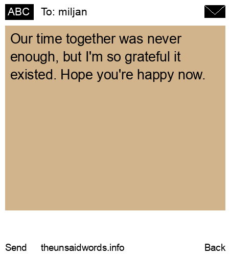 unsent message to miljan