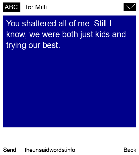 unsent message to Milli