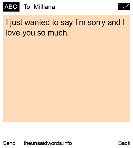 unsent message to Milliana