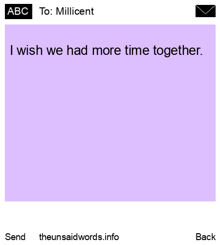 unsent message to Millicent