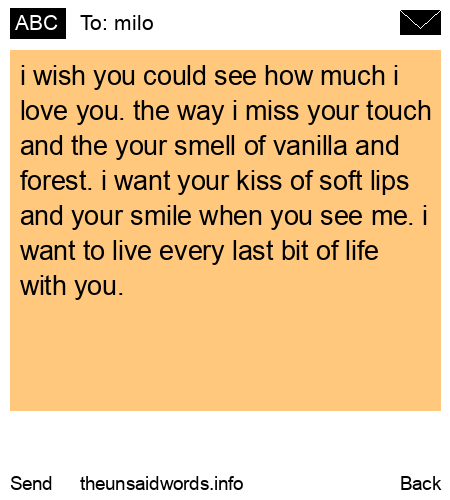 unsent message to milo