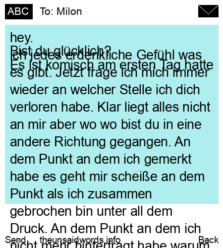 unsent message to Milon