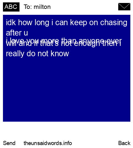 unsent message to milton