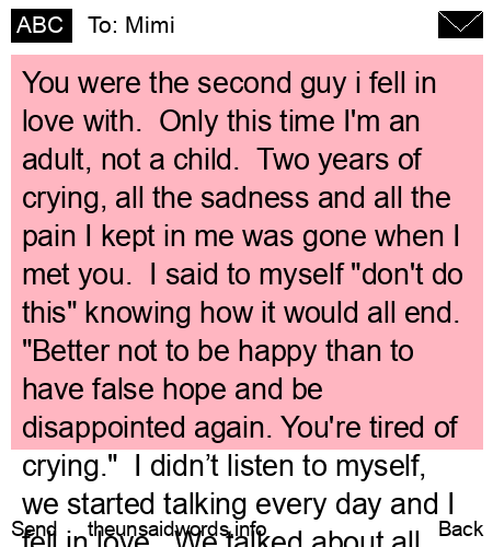 unsent message to Mimi