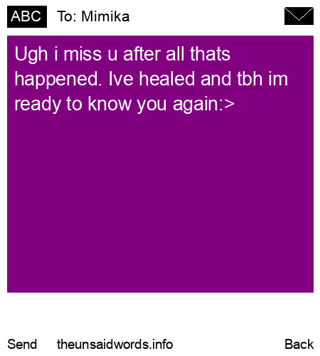 unsent message to Mimika