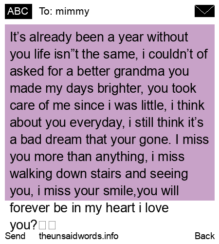unsent message to mimmy