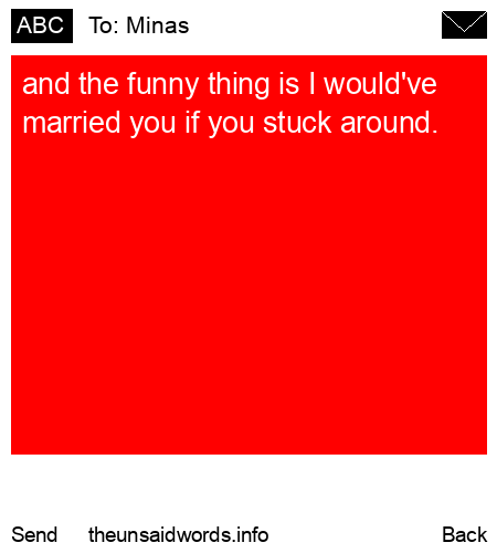 unsent message to Minas