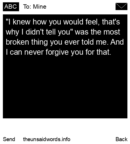 unsent message to Mine