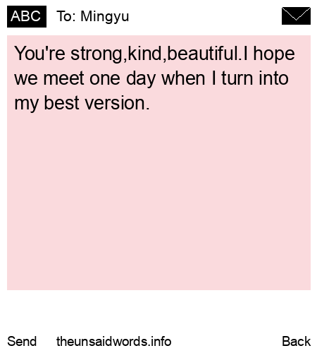 unsent message to Mingyu