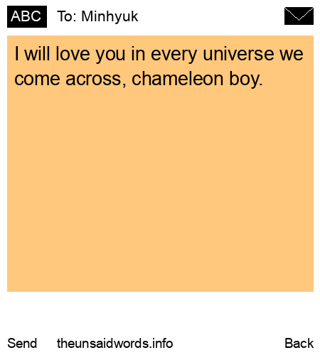 unsent message to Minhyuk