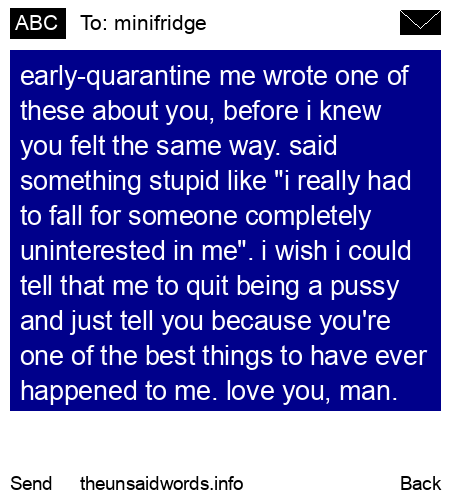 unsent message to minifridge