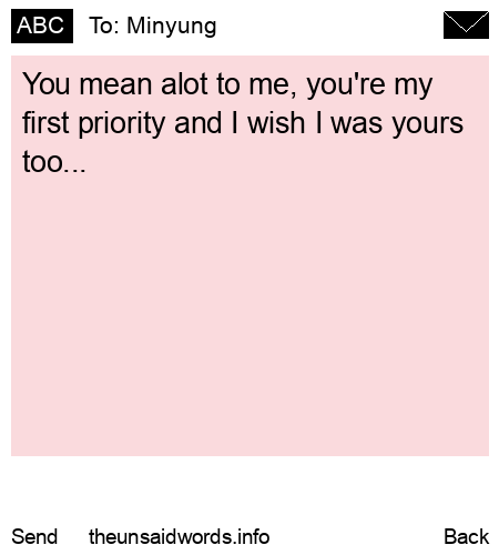 unsent message to Minyung