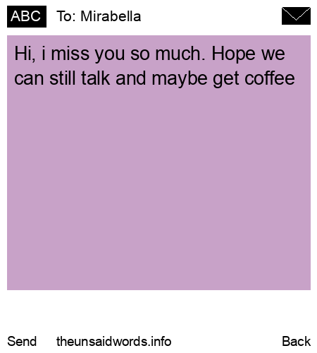 unsent message to Mirabella 