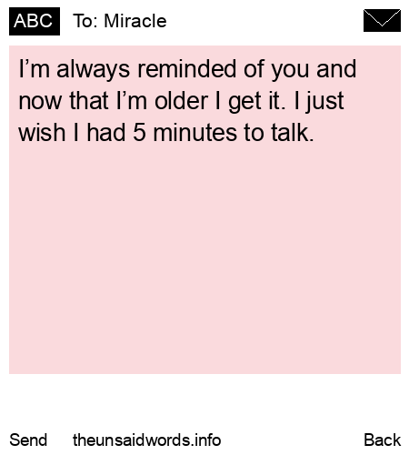 unsent message to Miracle