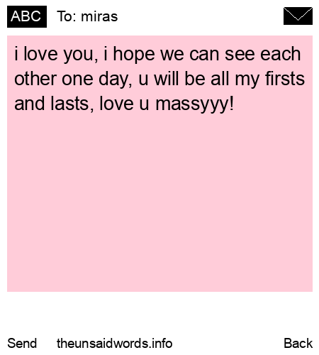 unsent message to miras